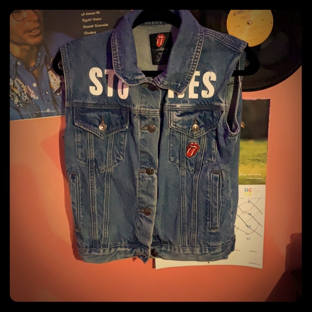 Rolling Stones Forever 21 Denim Sleeveless Jacket